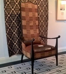 Stuhl, Wandbehang, Teppich, Entwürfe von Wenzel Hablik, produziert von Elisabeth Lindemann